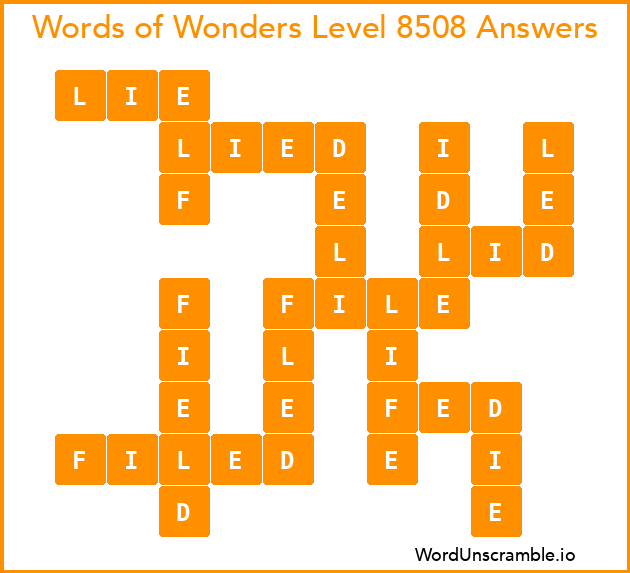 Words of Wonders Level 8508 Answers