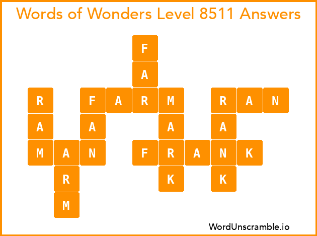 Words of Wonders Level 8511 Answers