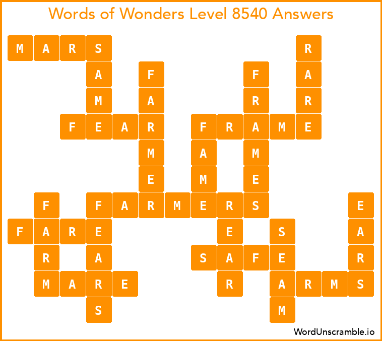 Words of Wonders Level 8540 Answers