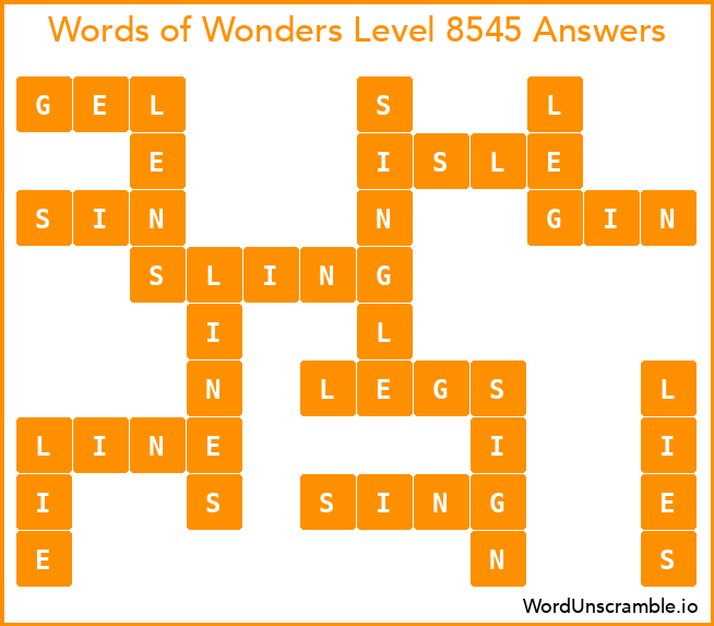 Words of Wonders Level 8545 Answers
