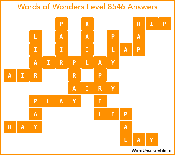 Words of Wonders Level 8546 Answers