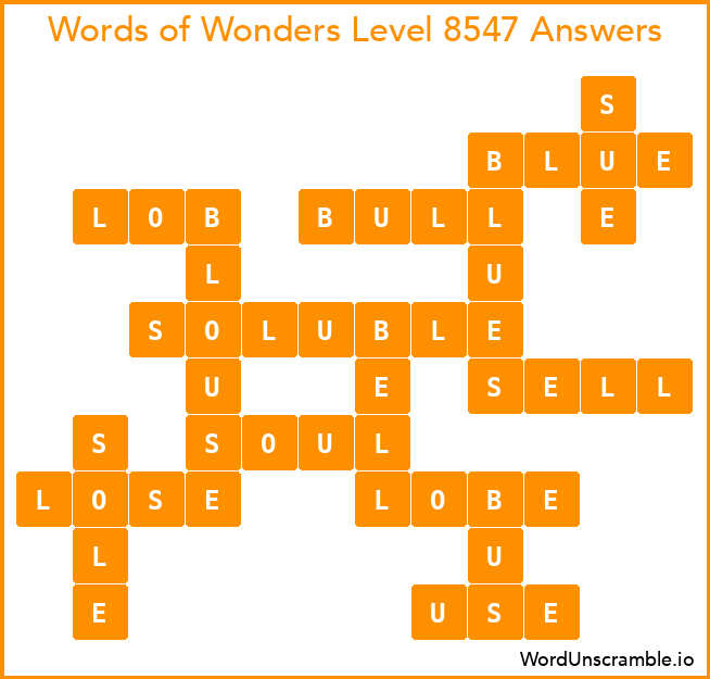 Words of Wonders Level 8547 Answers