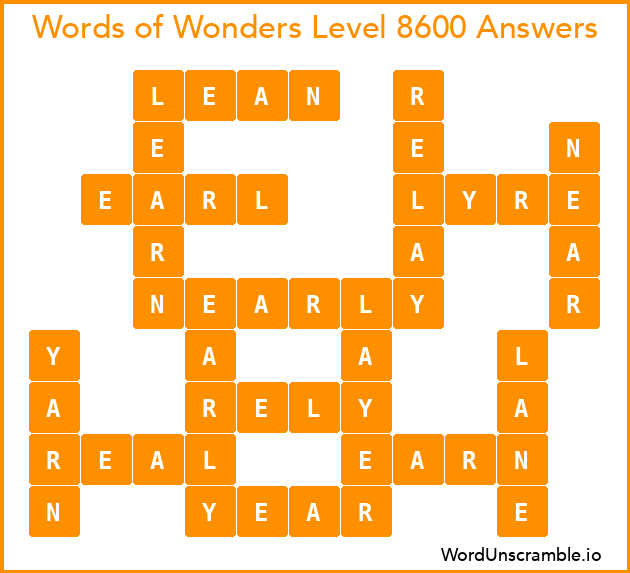 Words of Wonders Level 8600 Answers