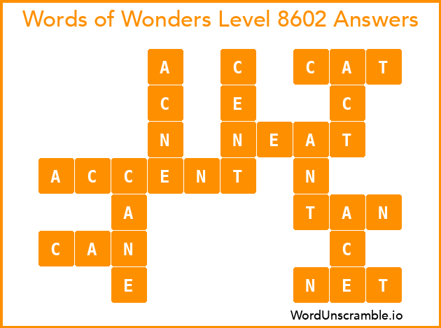 Words of Wonders Level 8602 Answers