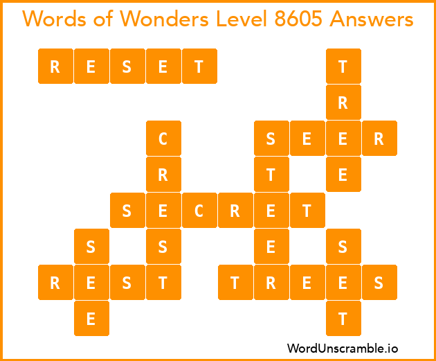 Words of Wonders Level 8605 Answers