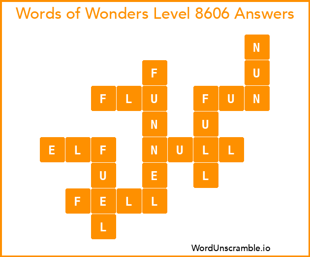Words of Wonders Level 8606 Answers