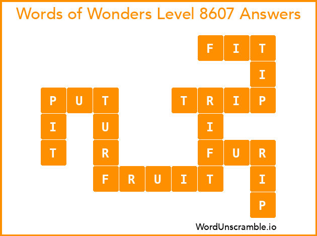 Words of Wonders Level 8607 Answers