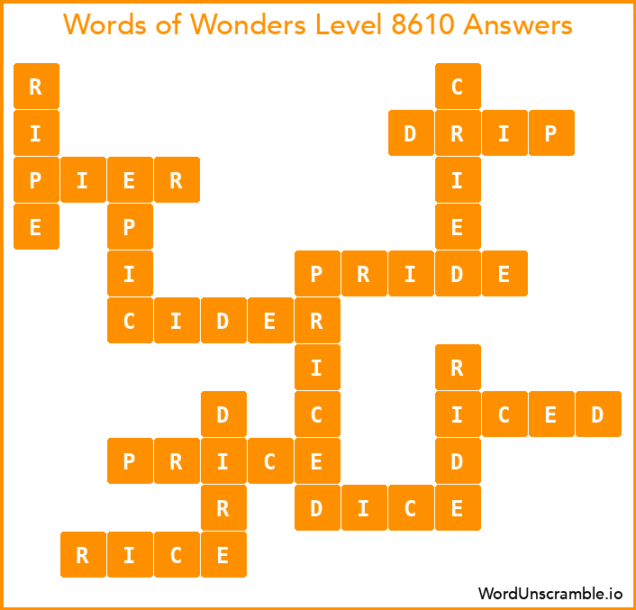 Words of Wonders Level 8610 Answers