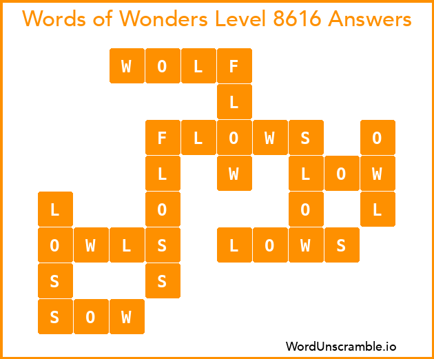Words of Wonders Level 8616 Answers