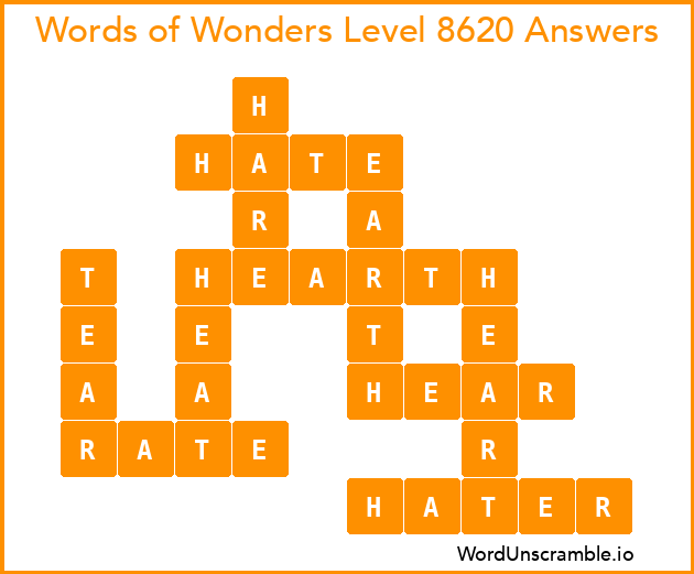 Words of Wonders Level 8620 Answers