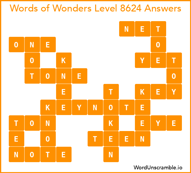 Words of Wonders Level 8624 Answers