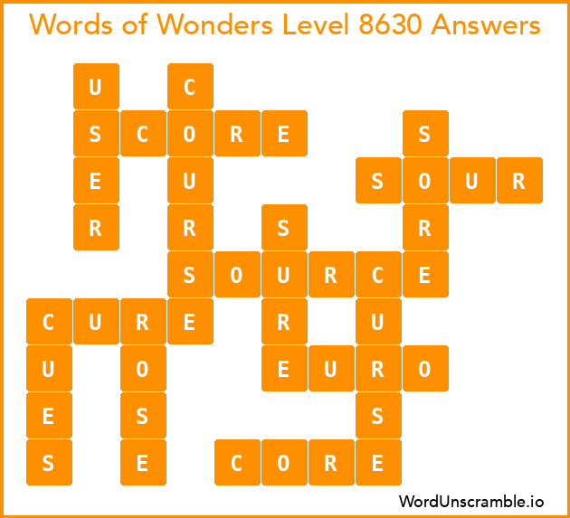 Words of Wonders Level 8630 Answers