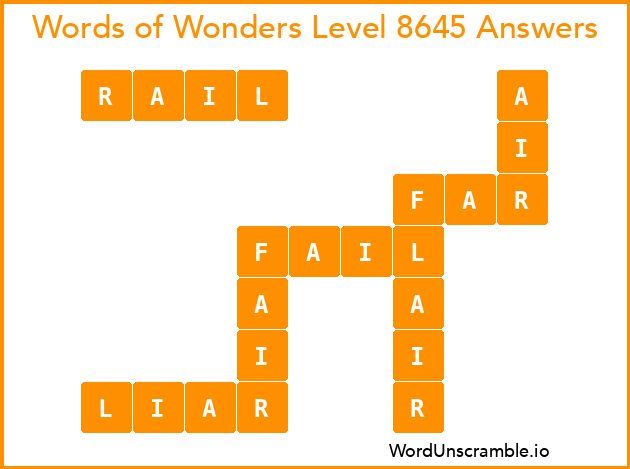 Words of Wonders Level 8645 Answers