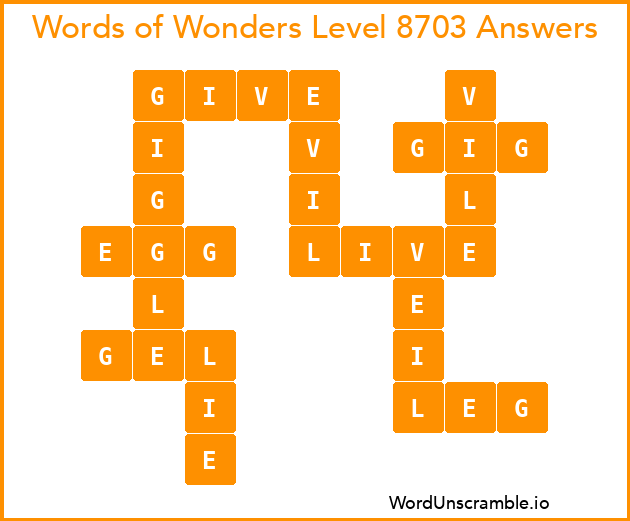 Words of Wonders Level 8703 Answers