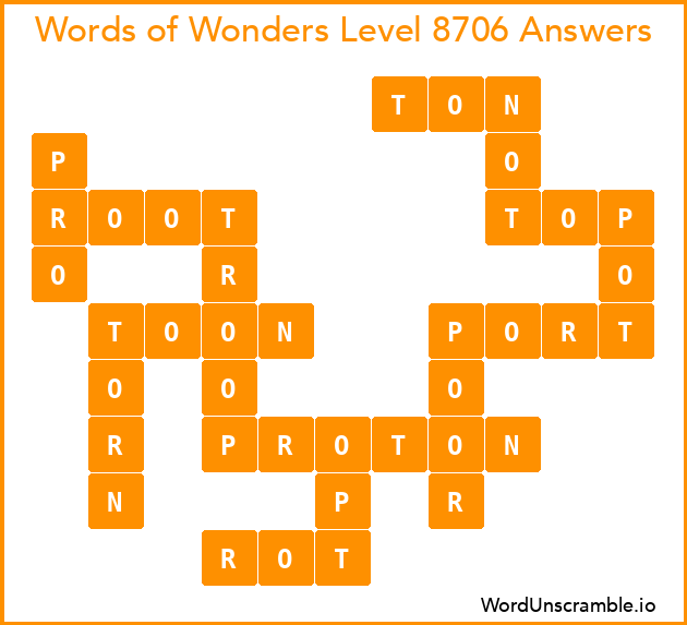 Words of Wonders Level 8706 Answers