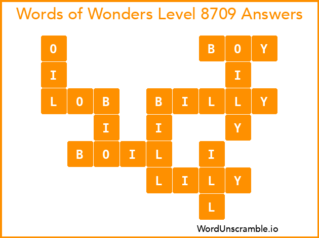 Words of Wonders Level 8709 Answers