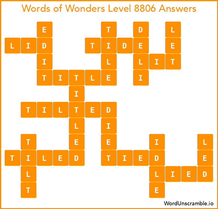 Words of Wonders Level 8806 Answers