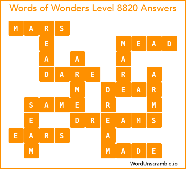 Words of Wonders Level 8820 Answers