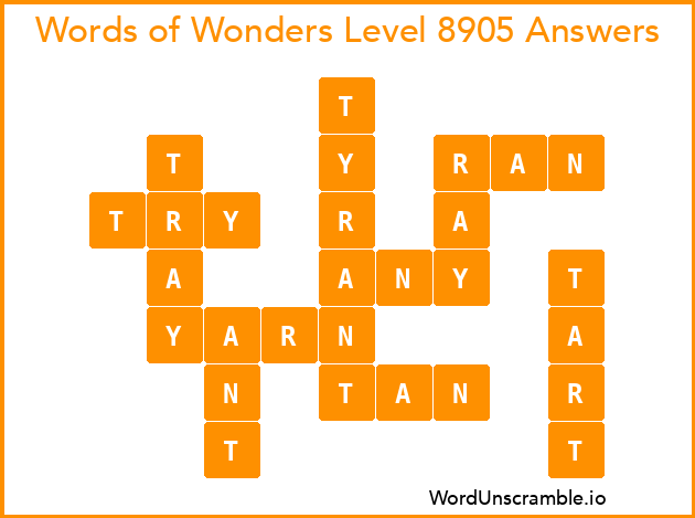 Words of Wonders Level 8905 Answers
