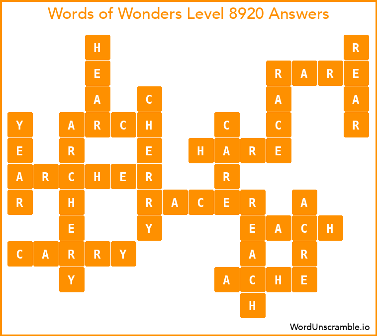 Words of Wonders Level 8920 Answers