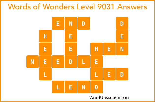 Words of Wonders Level 9031 Answers
