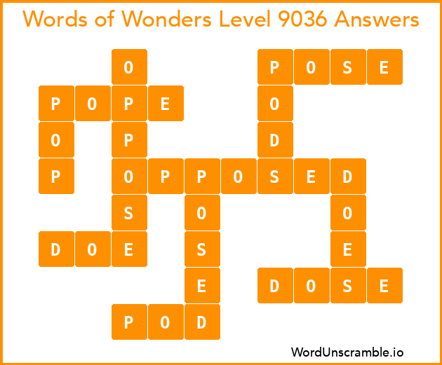 Words of Wonders Level 9036 Answers