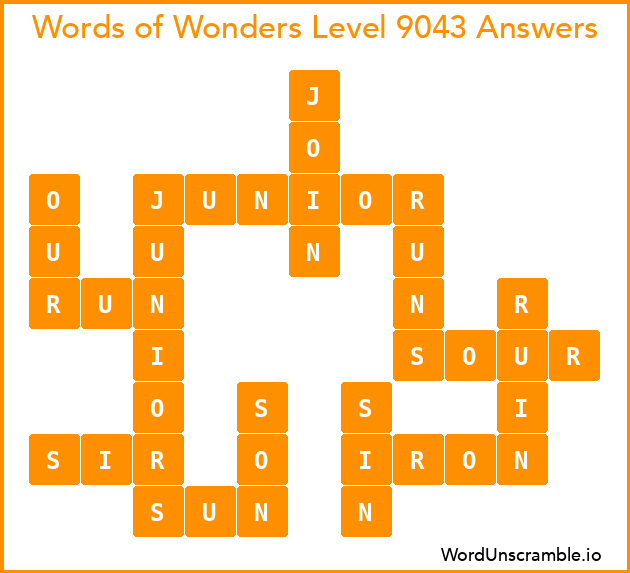 Words of Wonders Level 9043 Answers