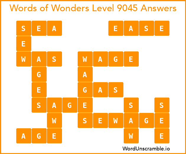 Words of Wonders Level 9045 Answers