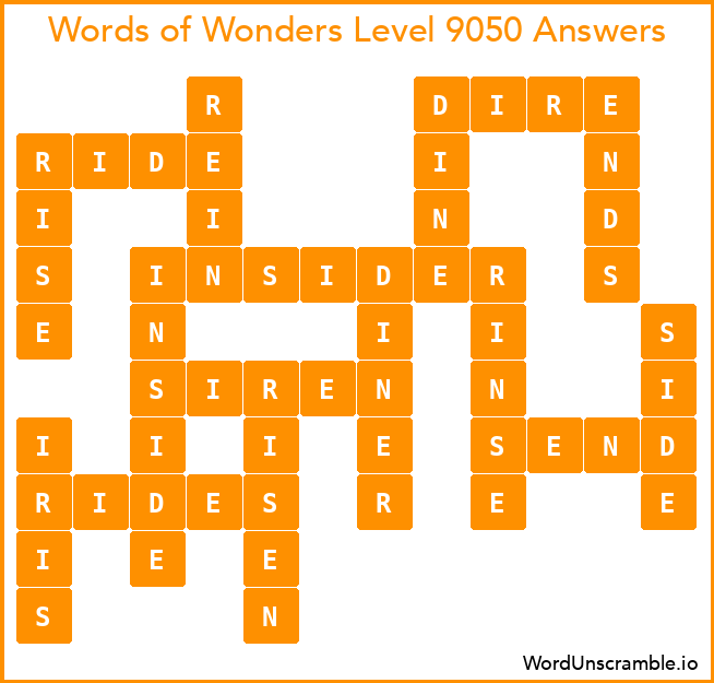 Words of Wonders Level 9050 Answers