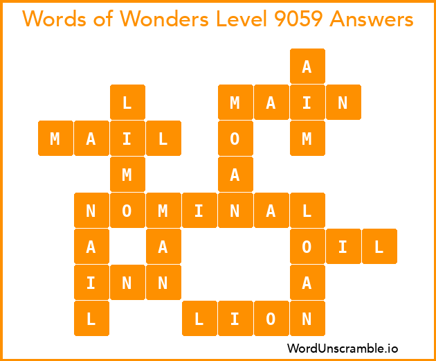 Words of Wonders Level 9059 Answers