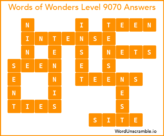 Words of Wonders Level 9070 Answers