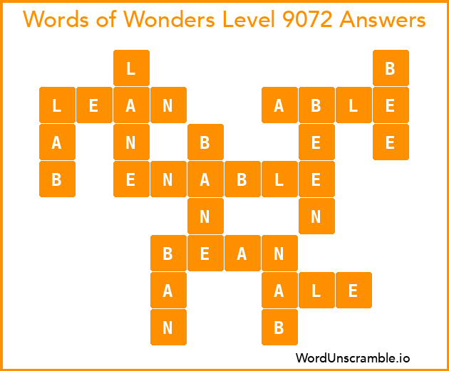 Words of Wonders Level 9072 Answers