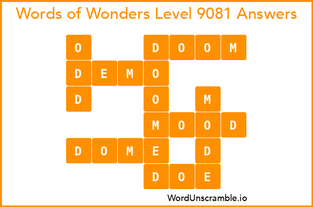 Words of Wonders Level 9081 Answers