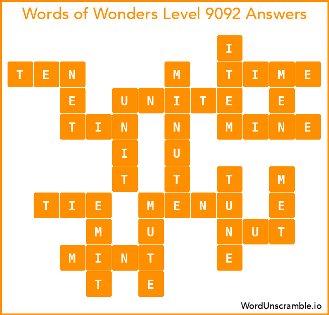 Words of Wonders Level 9092 Answers