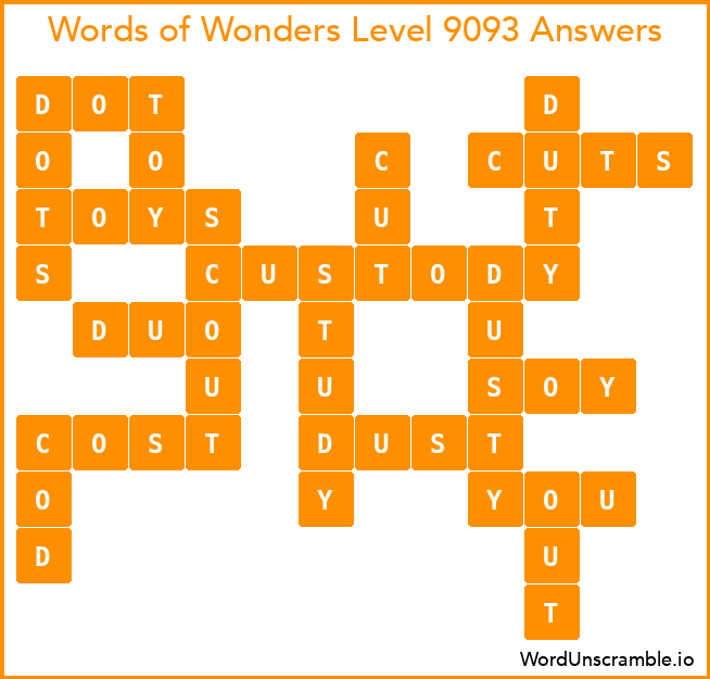 Words of Wonders Level 9093 Answers