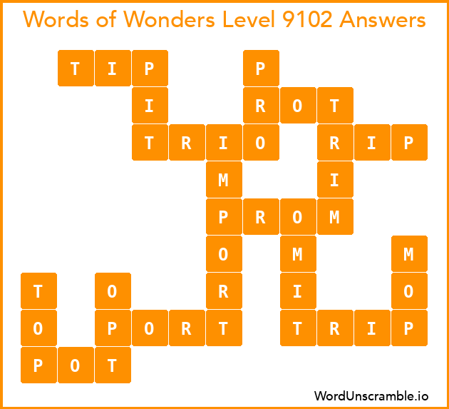 Words of Wonders Level 9102 Answers