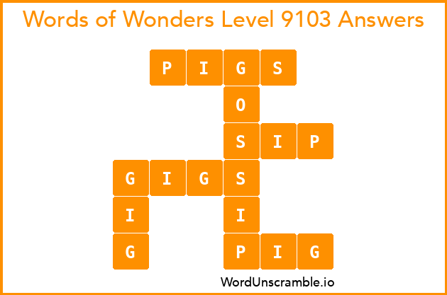 Words of Wonders Level 9103 Answers