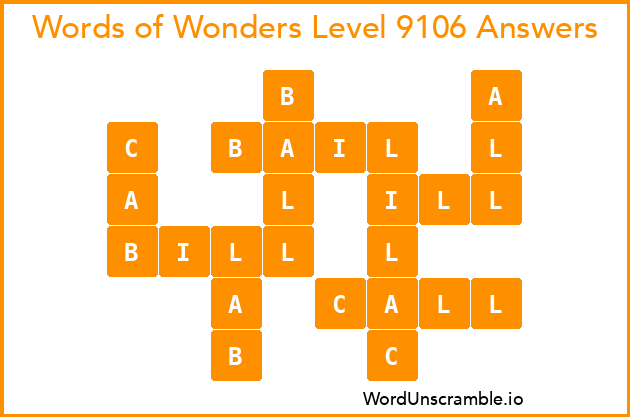Words of Wonders Level 9106 Answers
