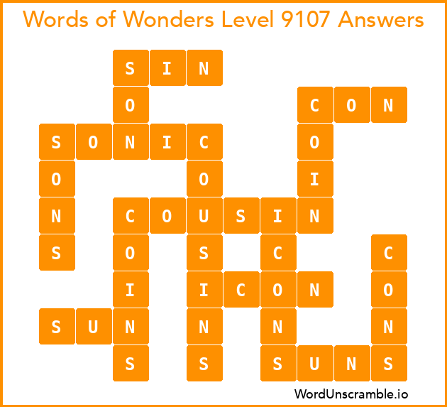 Words of Wonders Level 9107 Answers