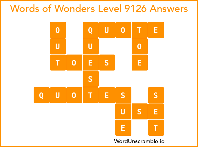 Words of Wonders Level 9126 Answers