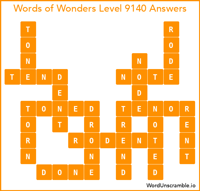 Words of Wonders Level 9140 Answers