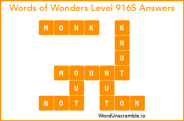 Words of Wonders Level 9165 Answers