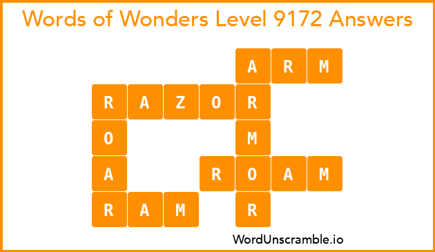 Words of Wonders Level 9172 Answers