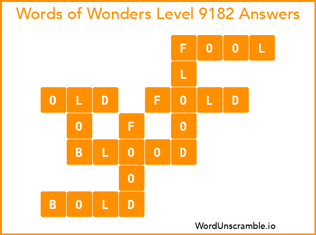Words of Wonders Level 9182 Answers