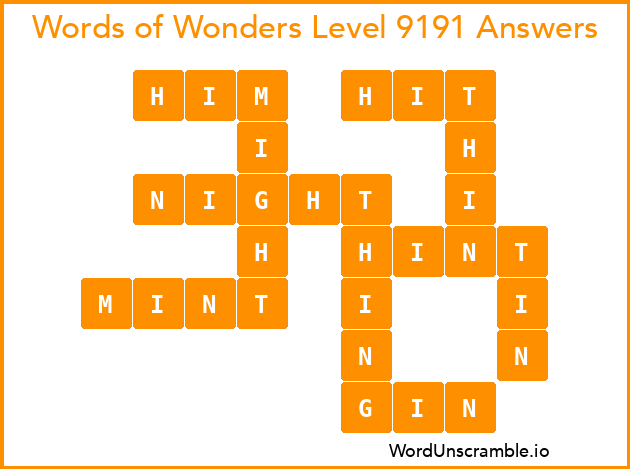 Words of Wonders Level 9191 Answers