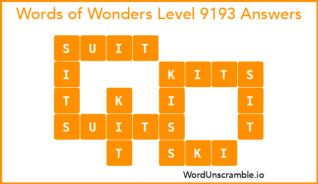 Words of Wonders Level 9193 Answers