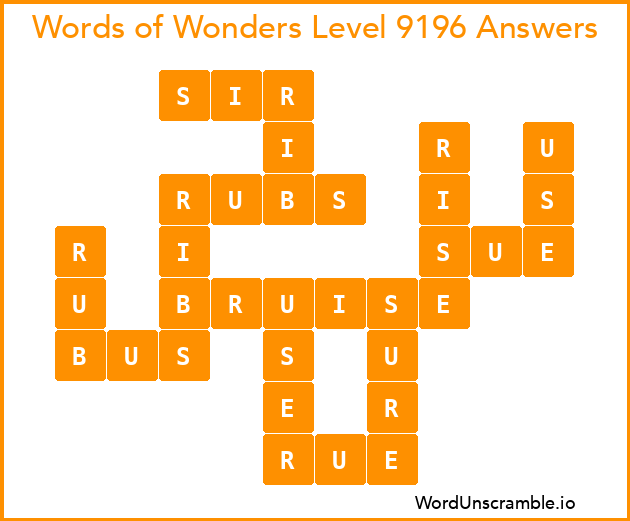 Words of Wonders Level 9196 Answers