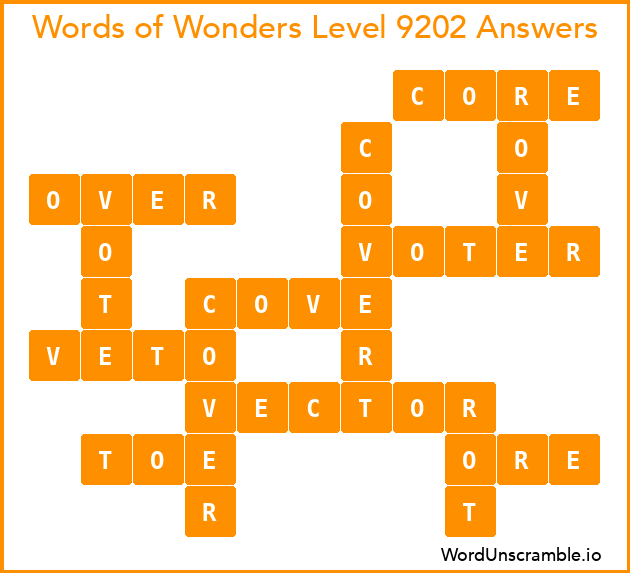 Words of Wonders Level 9202 Answers