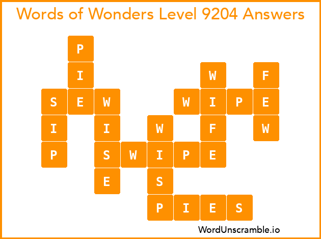 Words of Wonders Level 9204 Answers