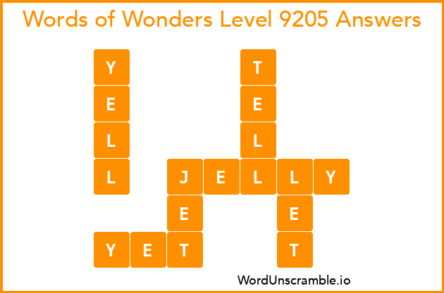 Words of Wonders Level 9205 Answers